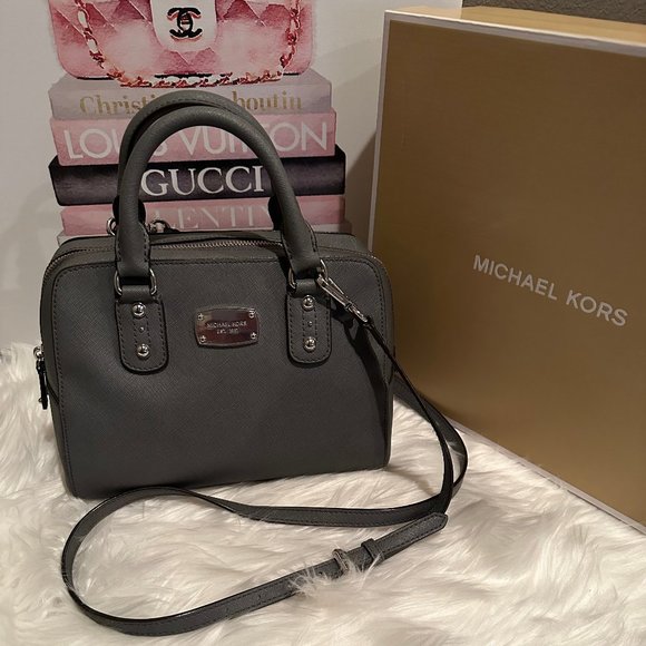 Michael Kors Handbags - Michael Kors Medium Leather Dome Studded Crossbody Satchel